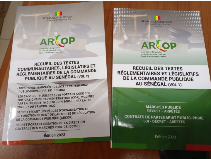 RECUEILS DES TEXTES LEGISLATIFS ET REGLEMENTAIRES DE LA COMMANDE PUBLIQUE AU SENEGAL (VOL 1 ET 2)